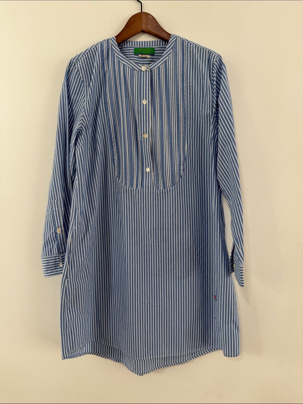 Claire V Stripe Shirt Dress Sz M
